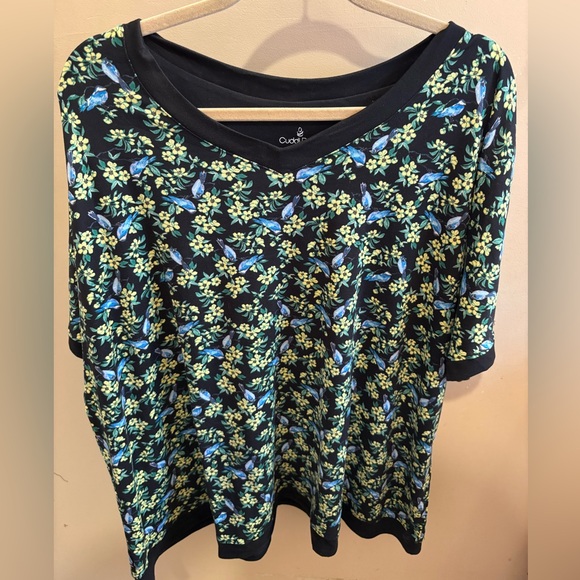 NWOT Cuddl Duds Plus Size Floral Short Sleeve Pajama Set Women’s 3X - Picture 2 of 11